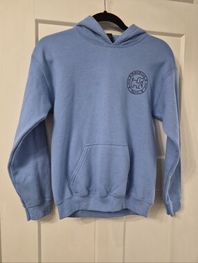 Kids lught Blue Hoodie Size Large Puppy Love Sweatshirt. Glidan Heavy Blend